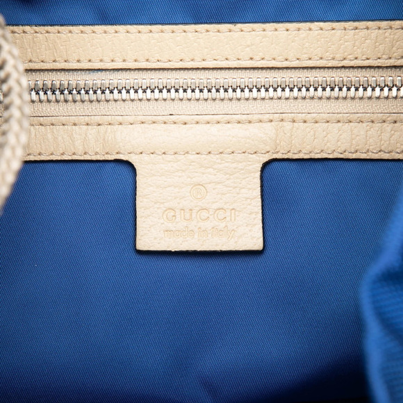 GUCCI Cream Leather Backpack